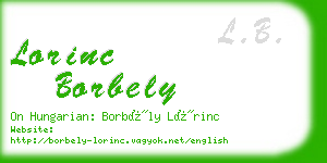 lorinc borbely business card
